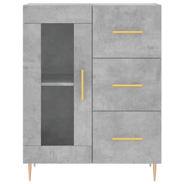 vidaXL Highboard betonggrå 69,5x34x180 cm konstruert tre