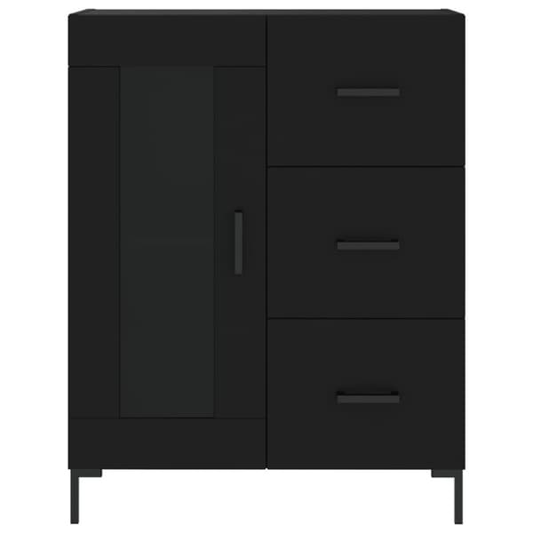 vidaXL højskab 69,5x34x180 cm konstrueret træ sort