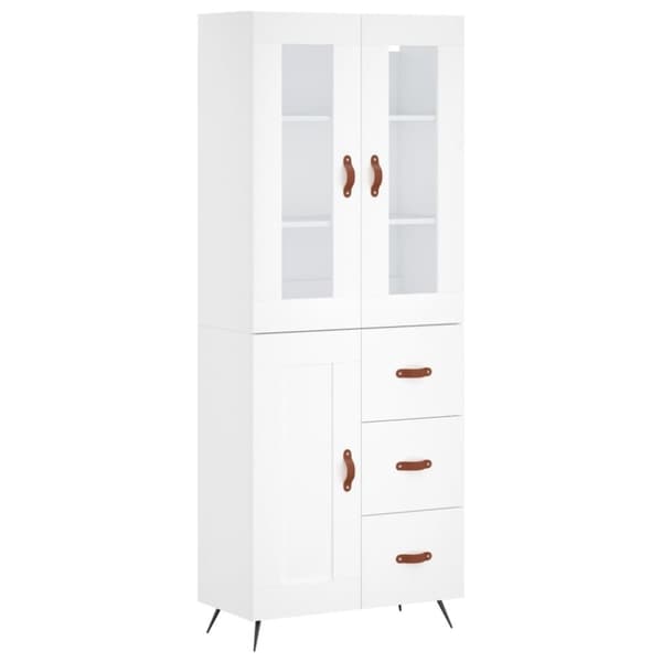 vidaXL Högskåp vit 69,5x34x180 cm konstruerat trä