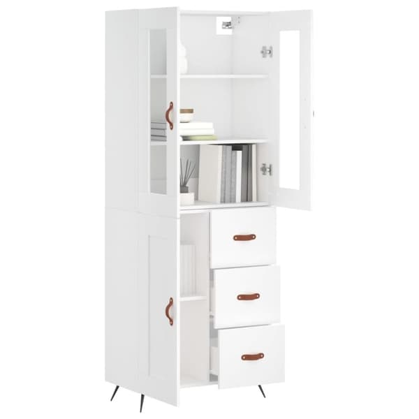 vidaXL højskab 69,5x34x180 cm konstrueret træ hvid
