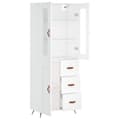 Miniatyrbillede 4 af 11: vidaXL højskab 69,5x34x180 cm konstrueret træ hvid