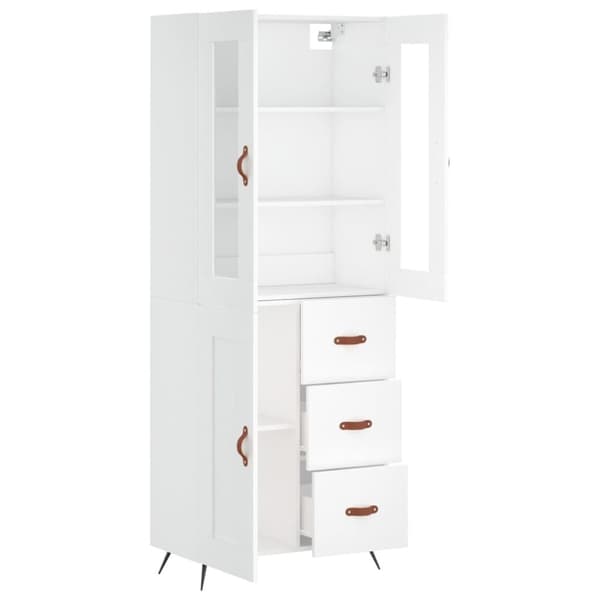 vidaXL højskab 69,5x34x180 cm konstrueret træ hvid