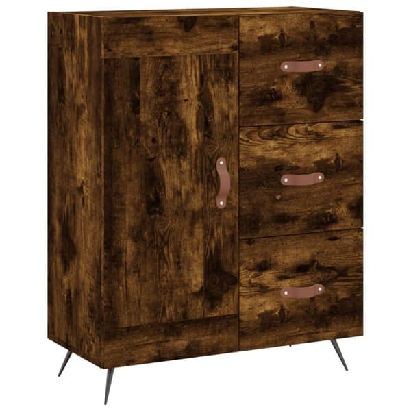 vidaXL Highboard røkt eik 69,5x34x180 cm konstruert tre