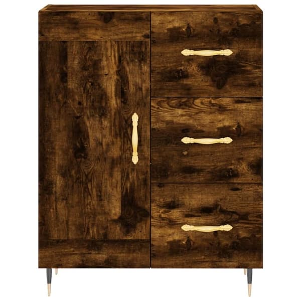 vidaXL Highboard røkt eik 69,5x34x180 cm konstruert tre