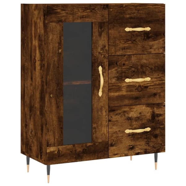 vidaXL højskab 69,5x34x180 cm konstrueret træ røget egetræsfarve