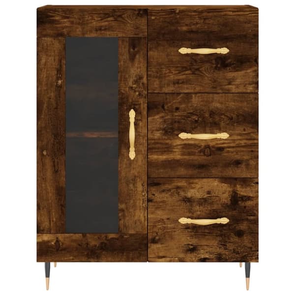 vidaXL Highboard røkt eik 69,5x34x180 cm konstruert tre