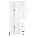 Miniatyrbilde 4 av 11: vidaXL Highboard hvit 69,5x34x180 cm konstruert tre