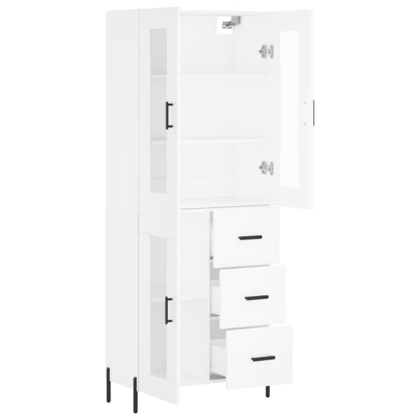 vidaXL Highboard hvit 69,5x34x180 cm konstruert tre