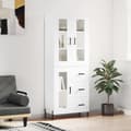 Miniatyrbilde 2 av 11: vidaXL Highboard hvit 69,5x34x180 cm konstruert tre