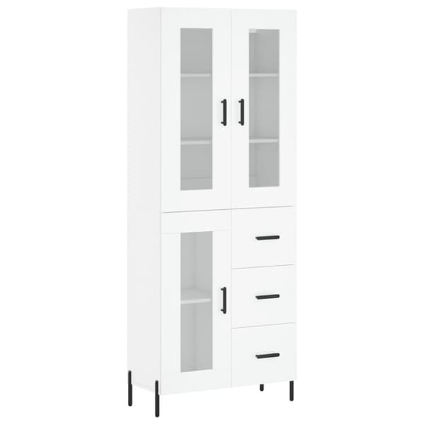 vidaXL Highboard hvit 69,5x34x180 cm konstruert tre