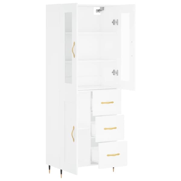 vidaXL højskab 69,5x34x180 cm konstrueret træ hvid