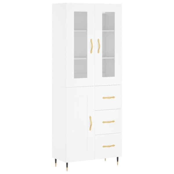 vidaXL højskab 69,5x34x180 cm konstrueret træ hvid