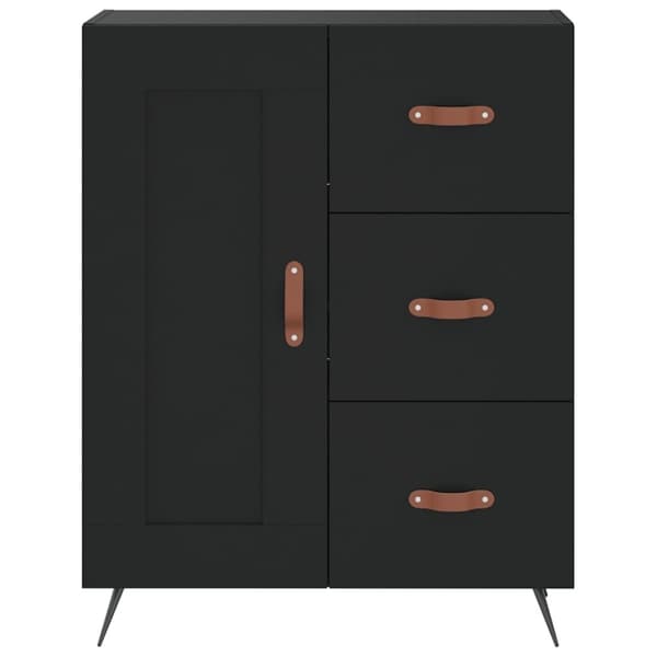 vidaXL højskab 69,5x34x180 cm konstrueret træ sort