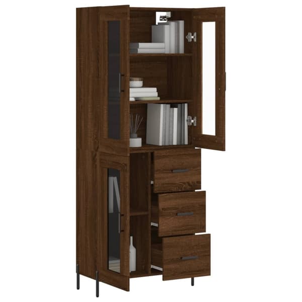 vidaXL Kaappi ruskea tammi 69,5x34x180 cm tekninen puu