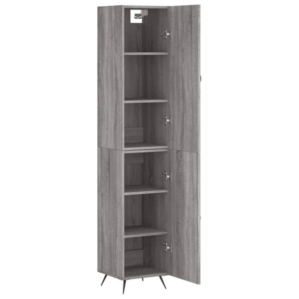 vidaXL Highboard grå sonoma 34,5x34x180 cm konstruert tre