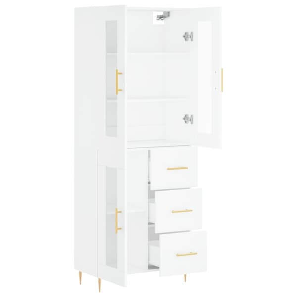 vidaXL højskab 69,5x34x180 cm konstrueret træ hvid