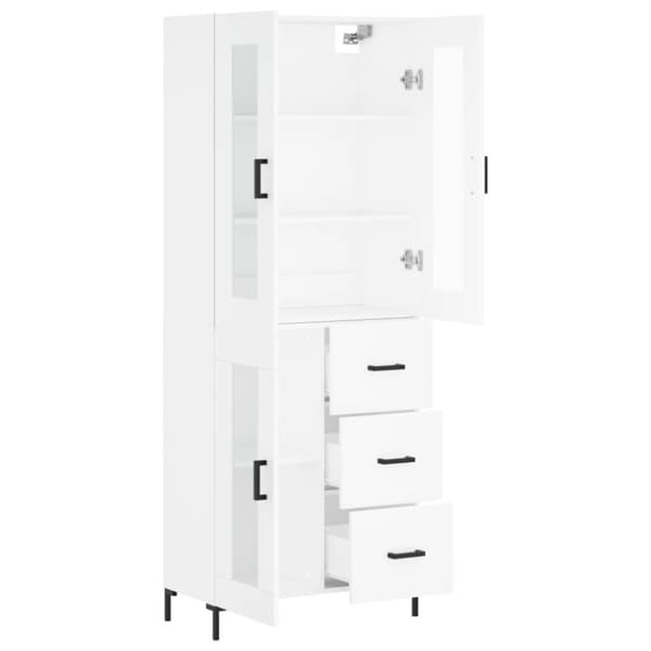 vidaXL Highboard hvit 69,5x34x180 cm konstruert tre