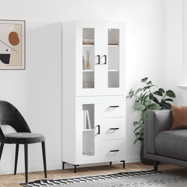 vidaXL Kaappi valkoinen 69,5x34x180 cm tekninen puu