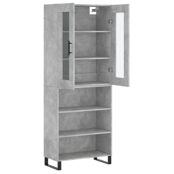 vidaXL højskab 69,5x34x180 cm konstrueret træ betongrå