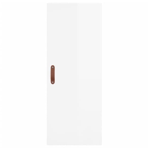 vidaXL Highboard høyglans hvit 34,5x34x180 cm konstruert tre