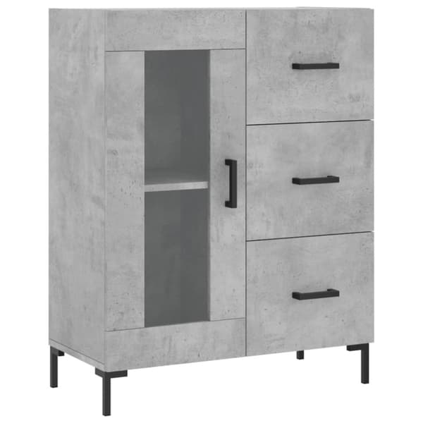 vidaXL Highboard betonggrå 69,5x34x180 cm konstruert tre