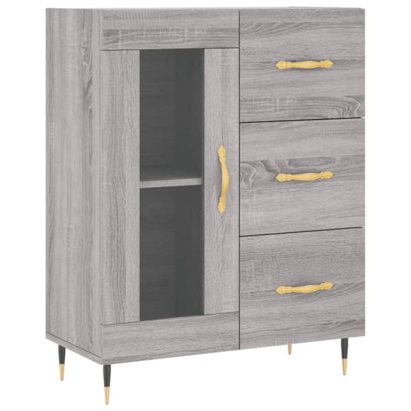 vidaXL Highboard grå sonoma 69,5x34x180 cm konstruert tre