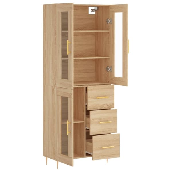 vidaXL højskab 69,5x34x180 cm konstrueret træ sonoma-eg