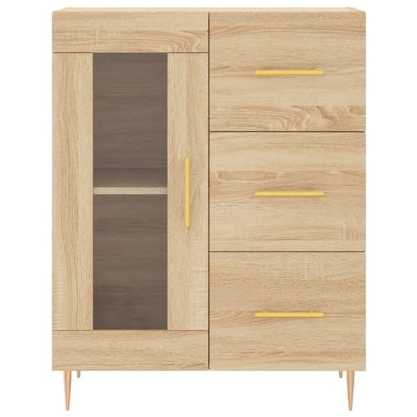 vidaXL højskab 69,5x34x180 cm konstrueret træ sonoma-eg