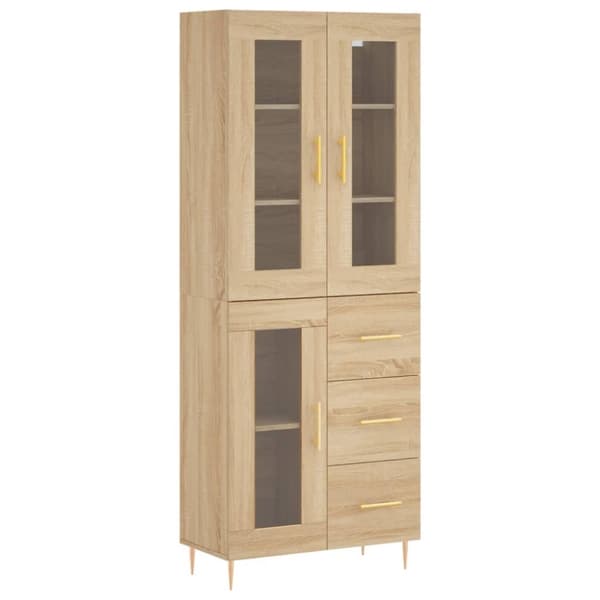 vidaXL højskab 69,5x34x180 cm konstrueret træ sonoma-eg