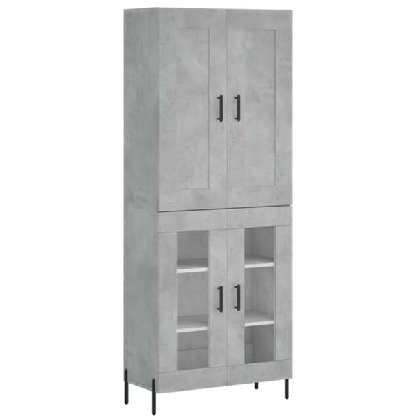 vidaXL Highboard betonggrå 69,5x34x180 cm konstruert tre