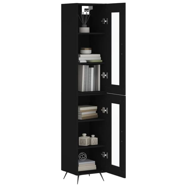 vidaXL Highboard svart 34,5x34x180 cm konstruert tre