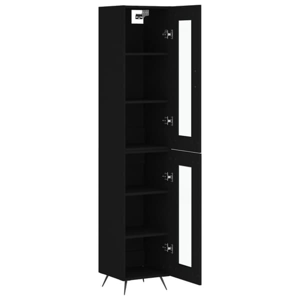 vidaXL Highboard svart 34,5x34x180 cm konstruert tre