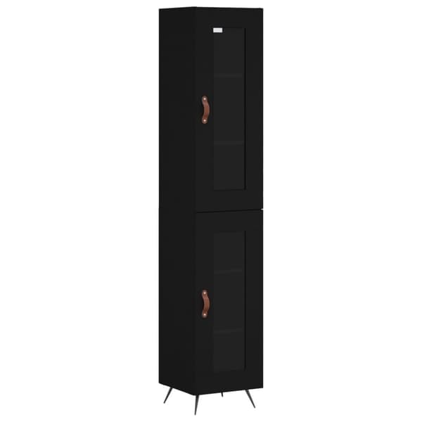vidaXL Highboard svart 34,5x34x180 cm konstruert tre