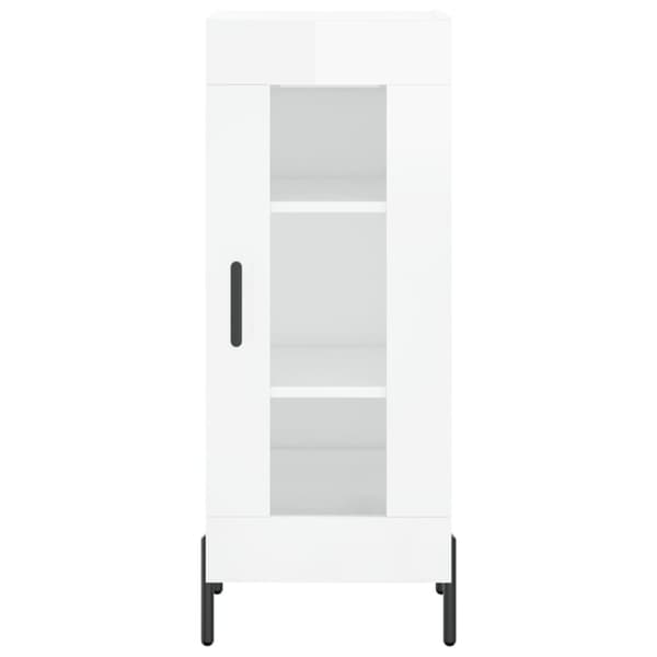 vidaXL Highboard høyglans hvit 34,5x34x180 cm konstruert tre