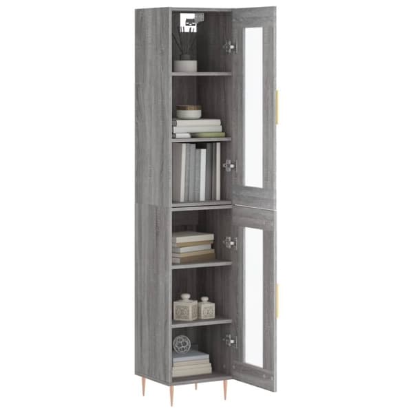 vidaXL Highboard grå sonoma 34,5x34x180 cm konstruert tre