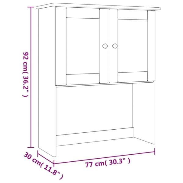 vidaXL Överdel kommod ALTA 77x30x92 cm massiv furu