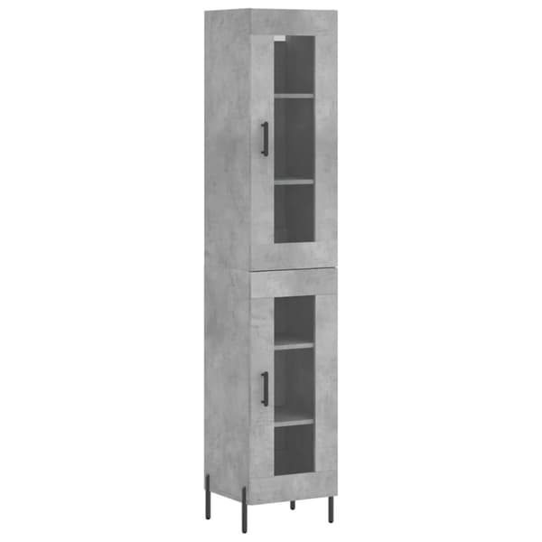 vidaXL Högskåp betonggrå 34,5x34x180 cm konstruerat trä