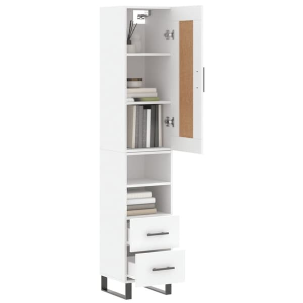 vidaXL skab 34,5x34x180 cm konstrueret træ hvid