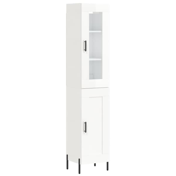 vidaXL skab 34,5x34x180 cm konstrueret træ hvid højglans