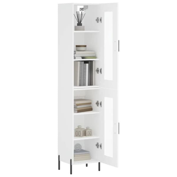 vidaXL Highboard hvit 34,5x34x180 cm konstruert tre