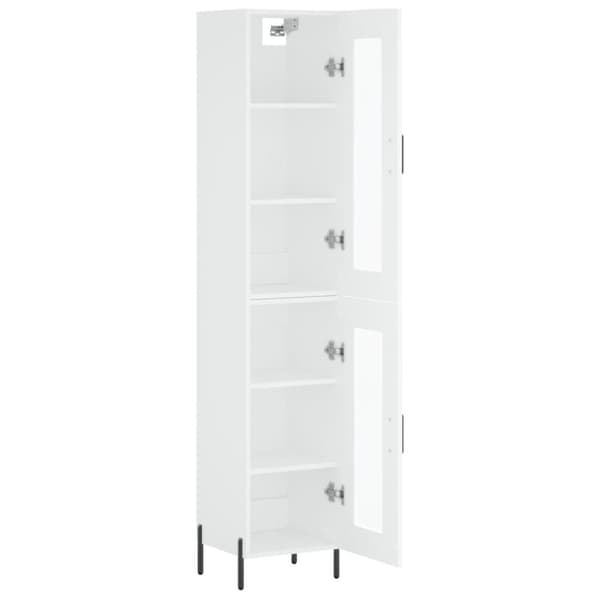 vidaXL Highboard hvit 34,5x34x180 cm konstruert tre