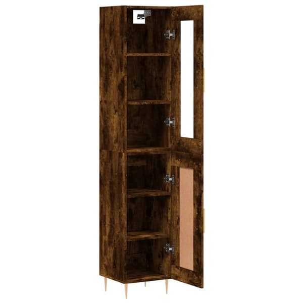 vidaXL Highboard røkt eik 34,5x34x180 cm konstruert tre