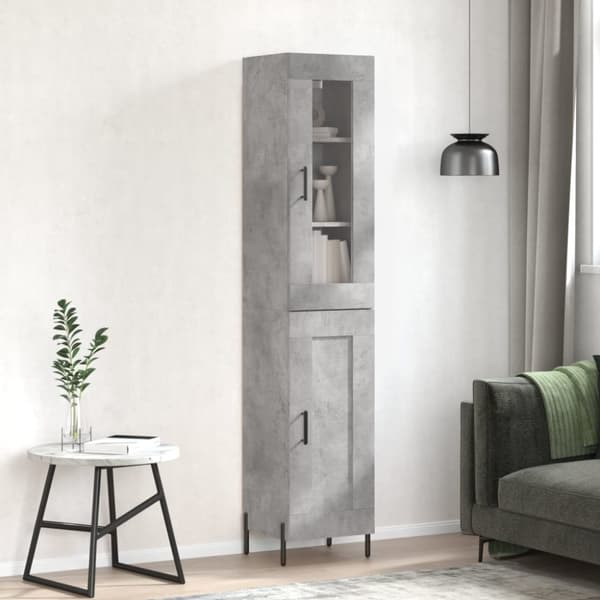 vidaXL skab 34,5x34x180 cm konstrueret træ betongrå