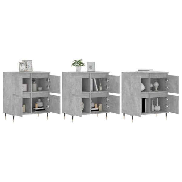 vidaXL Senkit 3 kpl betoninharmaa tekninen puu