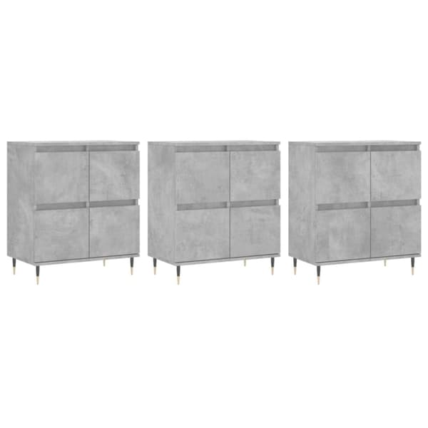vidaXL Senkit 3 kpl betoninharmaa tekninen puu