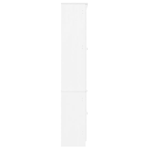 vidaXL vitrineskab ALTA 77x35x186,5 massivt fyrretræ hvid