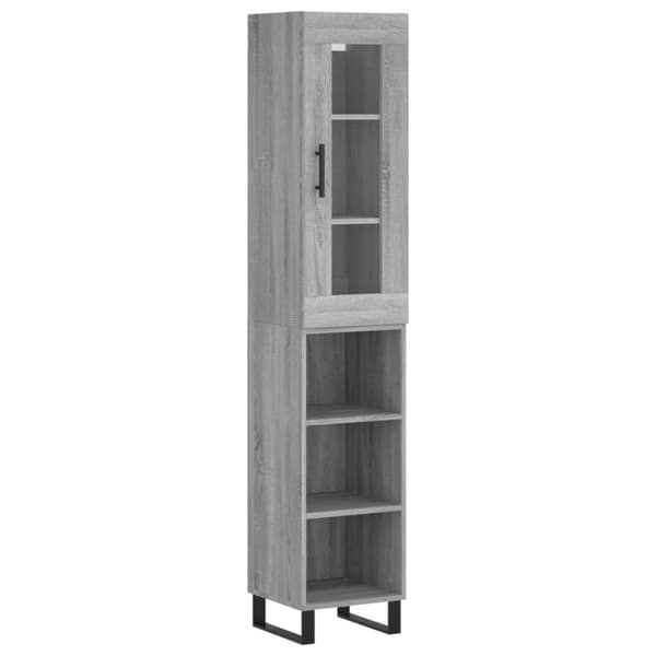 vidaXL Highboard grå sonoma 34,5x34x180 cm konstruert tre