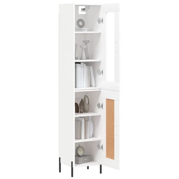 vidaXL Highboard hvit 34,5x34x180 cm konstruert tre