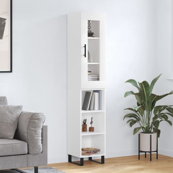 vidaXL skab 34,5x34x180 cm konstrueret træ hvid