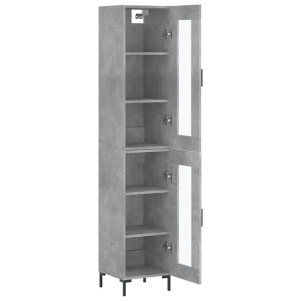 vidaXL Highboard betonggrå 34,5x34x180 cm konstruert tre
